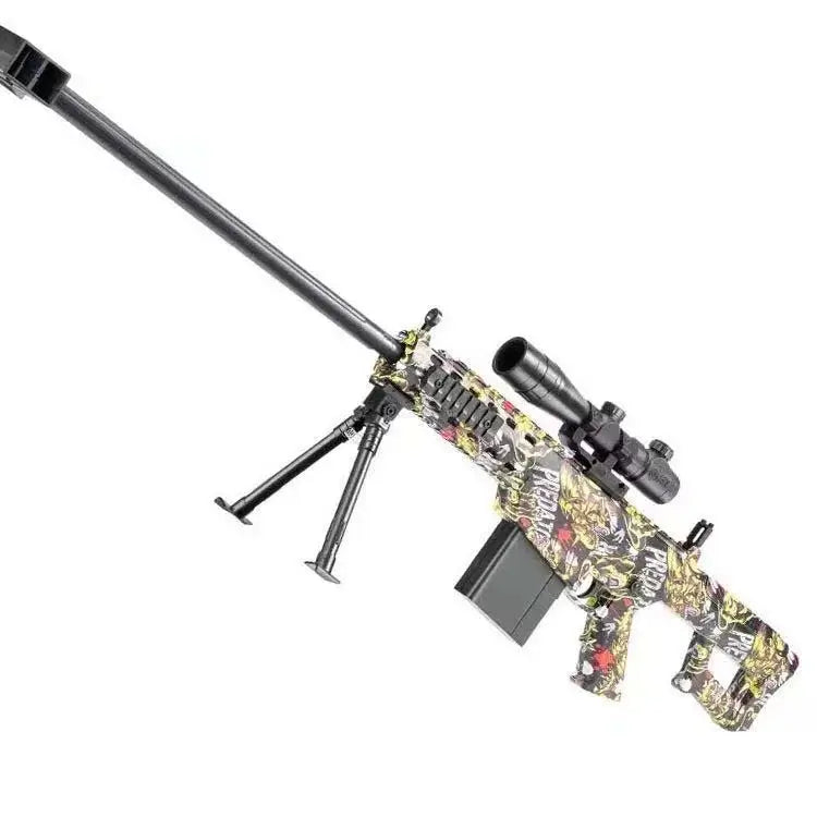 Barrett M82A1 Electric Automatic Sniper Gel Ball Gun-P320GelBlaster-graffiti yellow-P320GelBlaster
