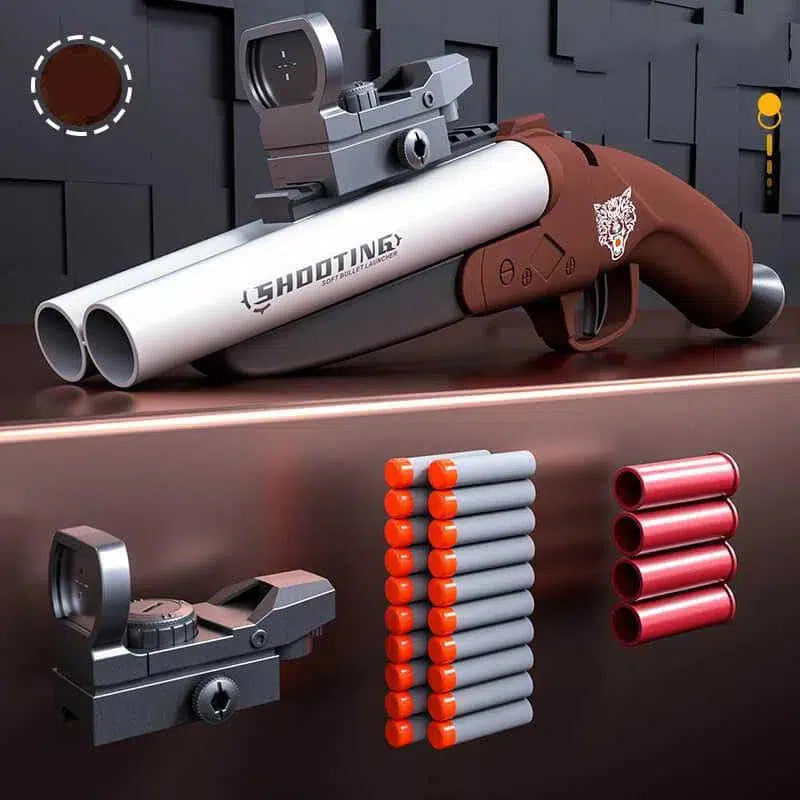 S686 Sawed Off Dart Blaster w/ Ejecting Shells-foam blaster-Biu Blaster-brown-Biu Blaster