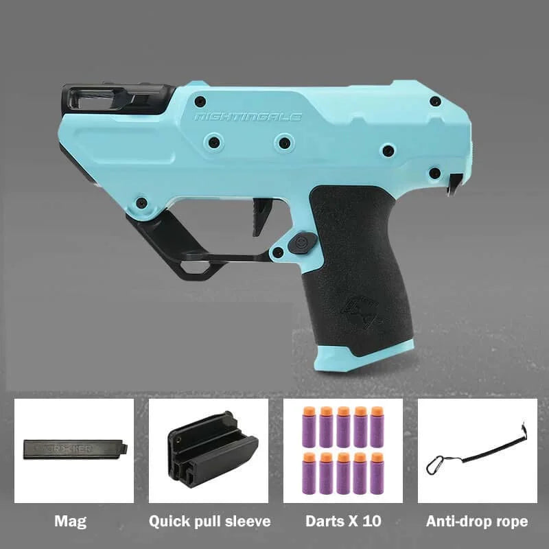 Worker Nightingale Flywheel Foam Dart Blaster Semi Automatic-foam blaster-P320GelBlaster-Blue-P320GelBlaster