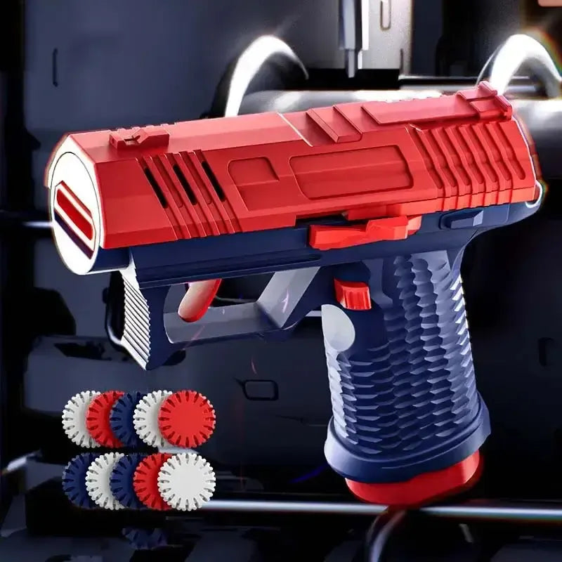UDL 2011 Mini Pistol Semi-Automatic Flying Disc Gun-P320GelBlaster-red blue-P320GelBlaster