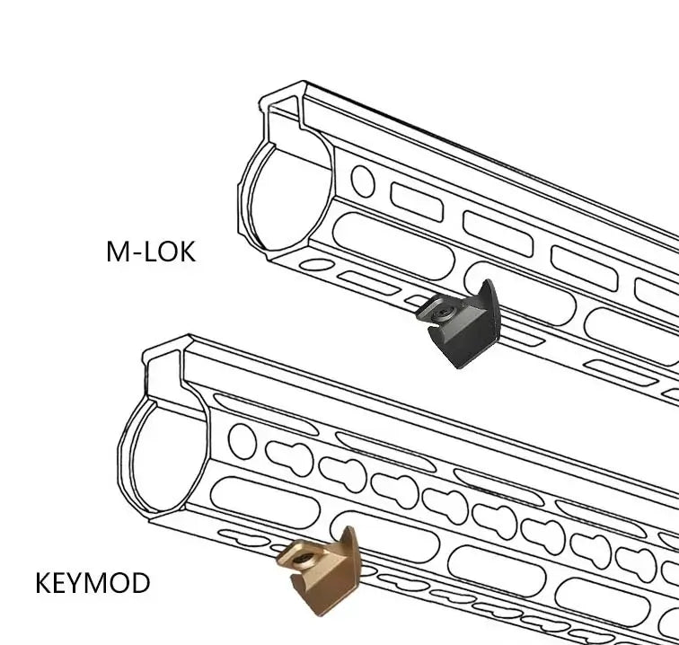 Railscales QTR Keymod M-Lok Wide Metal Hand Stop-P320GelBlaster-P320GelBlaster