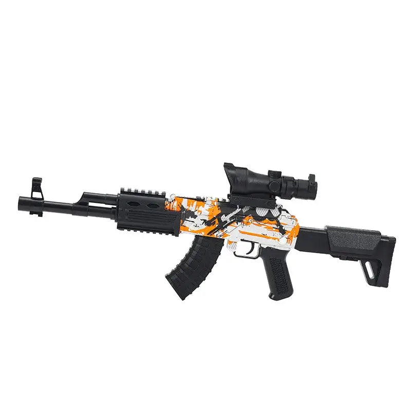 Elektrische Orbeez-Waffe mit orangefarbener Mündung und Magazinzufuhr für AK47