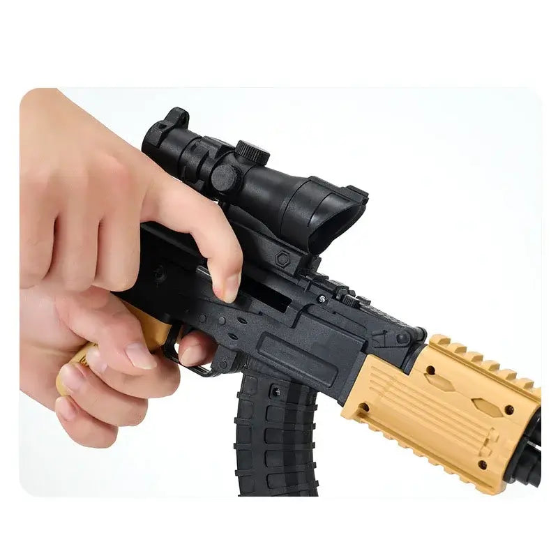 Elektrische Orbeez-Waffe mit orangefarbener Mündung und Magazinzufuhr für AK47