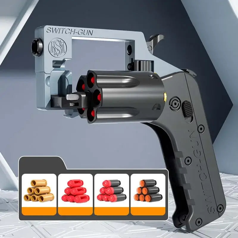 Soft Bullet Switch Gun Foldable Revolver Single Action Blaster-m416gelblaster-gray-P320GelBlaster