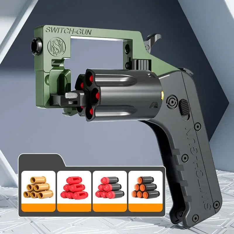 Soft Bullet Switch Gun Foldable Revolver Single Action Blaster-m416gelblaster-green-P320GelBlaster