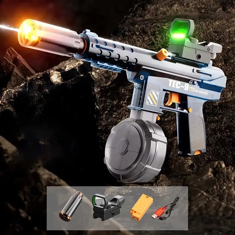 TEC9 Blowback LED Light Electric Water Squirt Toy Gun-P320GelBlaster-blue-P320GelBlaster