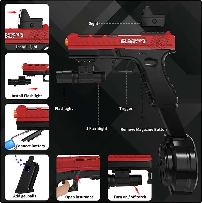 GLE 817 Pistol Electric Blowback Gel Ball Blaster-P320GelBlaster-P320GelBlaster
