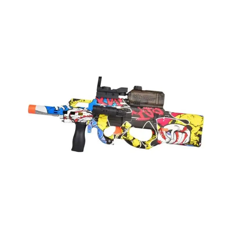 Large P90 Electric Hopper Fed Orbeez Toy Gun with Universe Skin-m416gelblaster-Graffiti yellow-P320GelBlaster