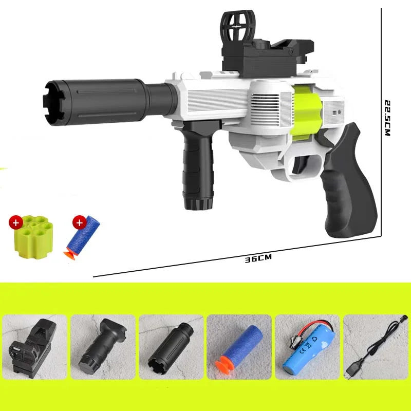 007 Electric 2-Flywheels Revolver Dart Blaster-P320GelBlaster-green-P320GelBlaster