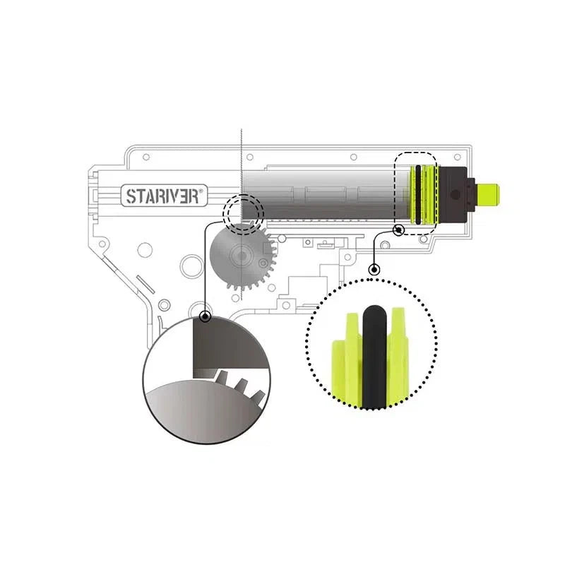 Stariver Lightweight Piston Head for Tappetless Cylinder Head-m416gelblaster-m416gelblaster