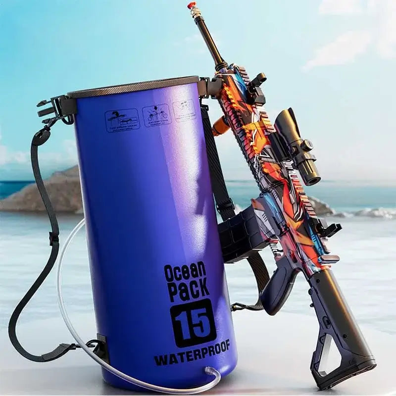 HK416 High Pressure Electric Car Wash Water Gun with Backpack-P320GelBlaster-P320GelBlaster