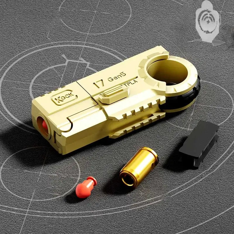 Kock 17 Gen5 Ring EDC Fidget Shell Ejecting Toy Gun-P320GelBlaster-gold-P320GelBlaster