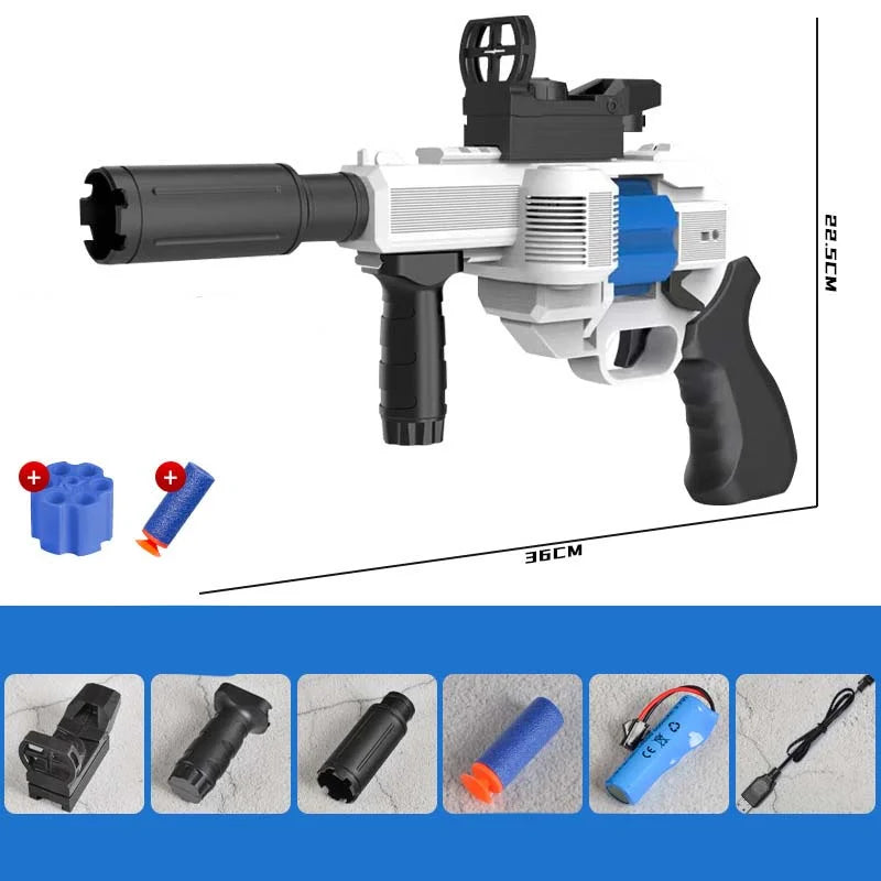 007 Electric 2-Flywheels Revolver Dart Blaster-P320GelBlaster-blue-P320GelBlaster