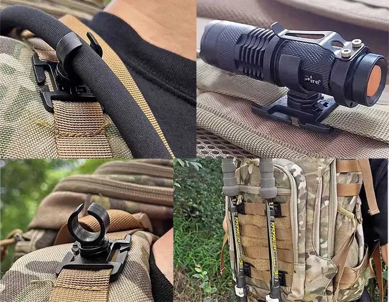 Tactical Grimlock Rotation Flashlight Clip MOLLE Webbing Attachment-P320GelBlaster-P320GelBlaster