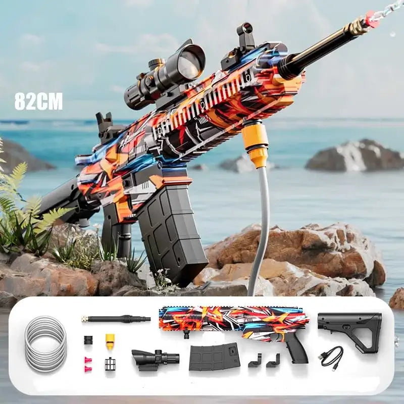 HK416 High Pressure Electric Car Wash Water Gun with Backpack-P320GelBlaster-P320GelBlaster