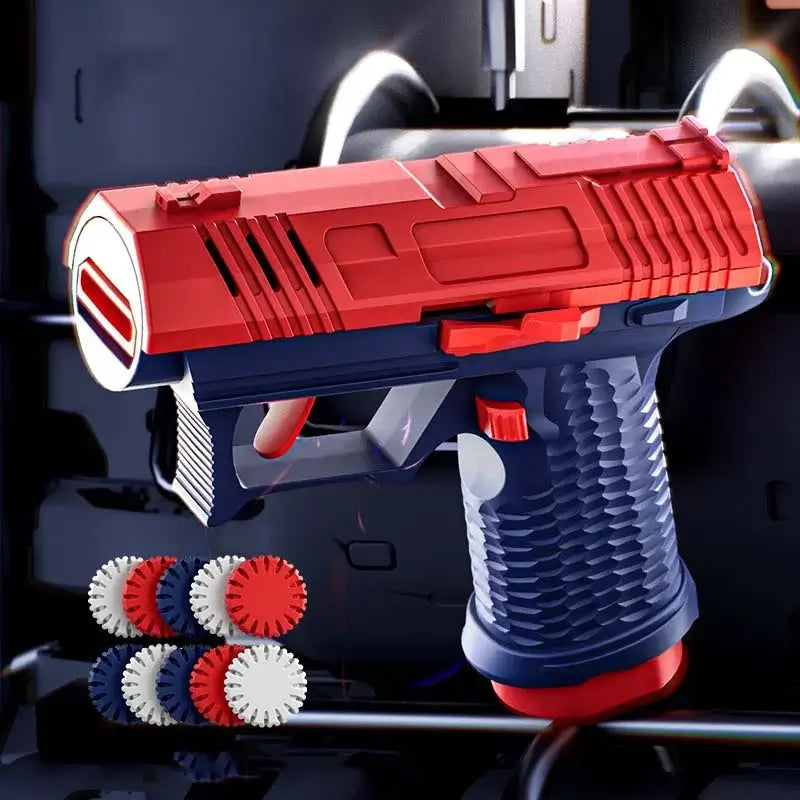 UDL 2011 Mini Pistol Semi-Automatic Flying Disc Gun-P320GelBlaster-red blue-P320GelBlaster
