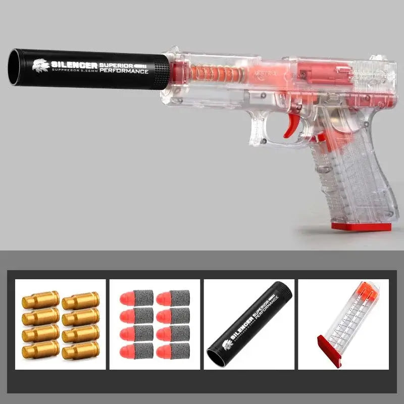 G18 Soft Bullet Shell Ejecting Blaster Toy Gun-P320GelBlaster-clear-P320GelBlaster