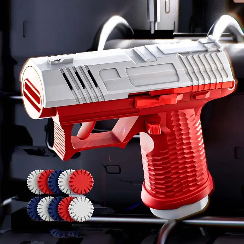 UDL 2011 Mini Pistol Semi-Automatic Flying Disc Gun-P320GelBlaster-gray red-P320GelBlaster