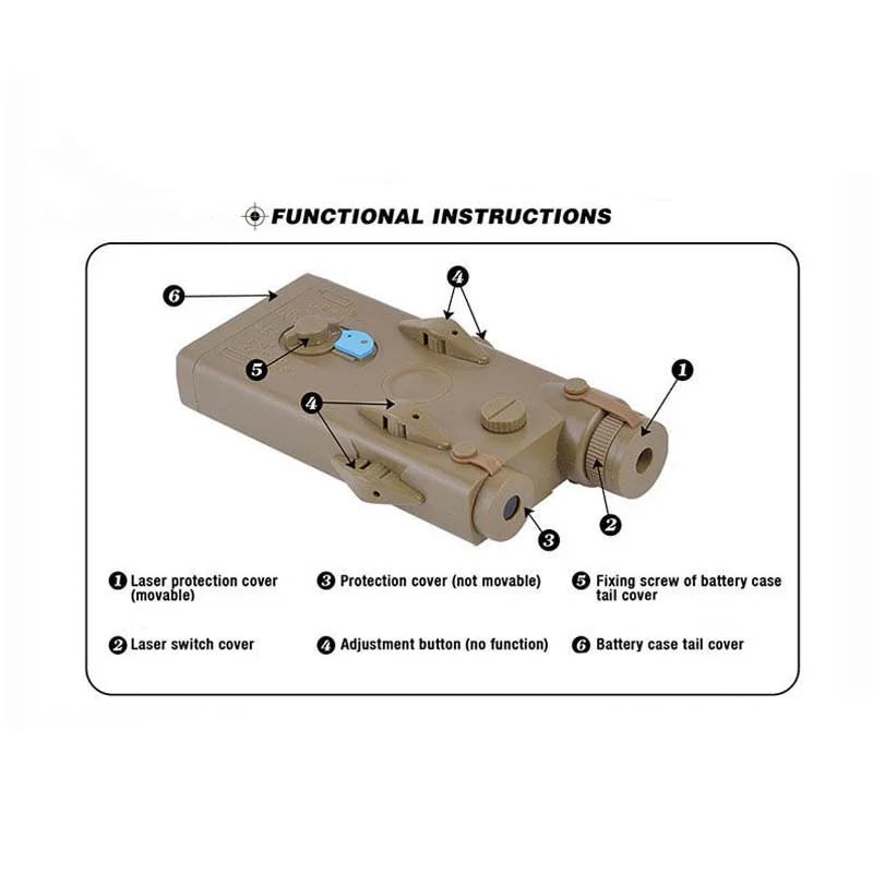 PEQ2 Battery Case Red IR Laser Illuminator with Pressure Switch-P320GelBlaster-P320GelBlaster