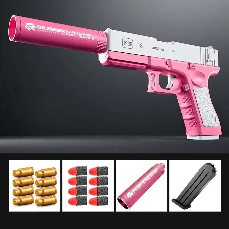 G18 Soft Bullet Shell Ejecting Blaster Toy Gun-P320GelBlaster-pink-P320GelBlaster