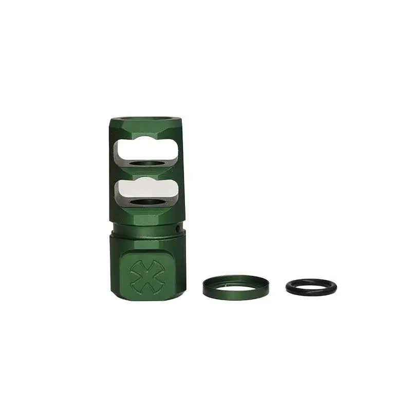 2 Port Noveske 14MM Metal Muzzle Brake-P320GelBlaster-green-P320GelBlaster