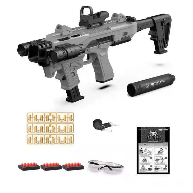 Arctic Fox Shell Ejecting Carbine Conversion Soft Bullet Dart Blaster-P320GelBlaster-gray-P320GelBlaster