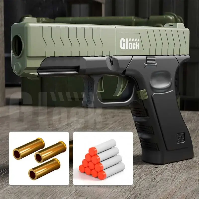 Handi Foldable Shell Eject Breech Loading Pistol Foam Dart Blaster-P320GelBlaster-green-P320GelBlaster