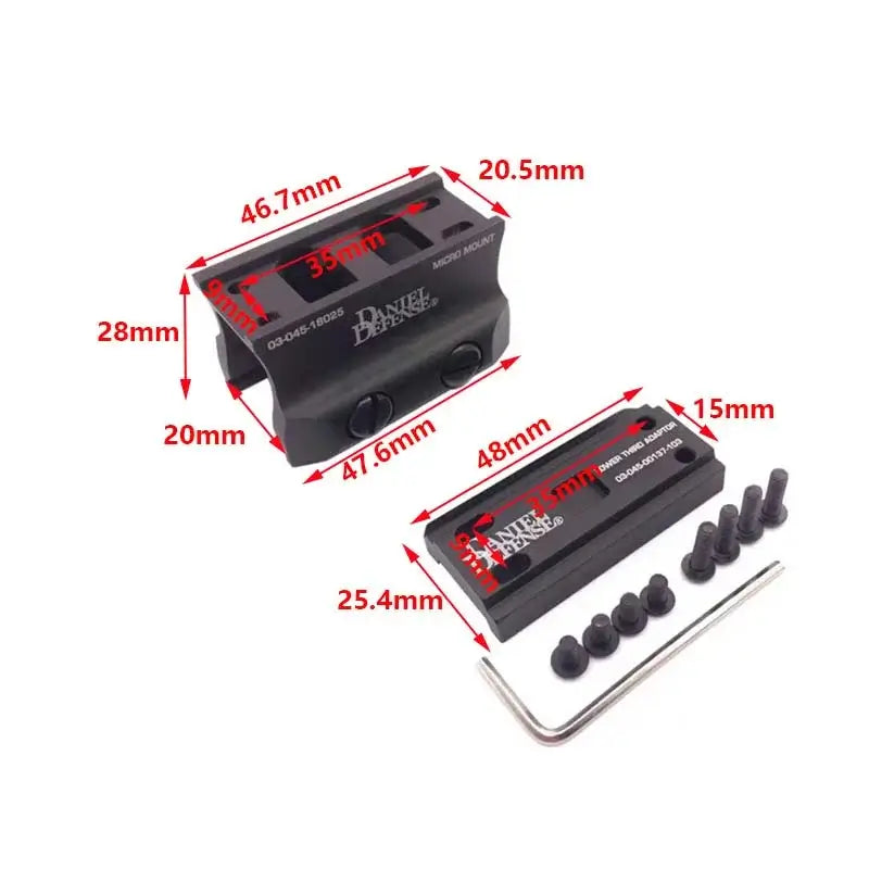 DDE Base Metal Micro Riser Mount Red Dot Magnifier Heightener-P320GelBlaster-P320GelBlaster