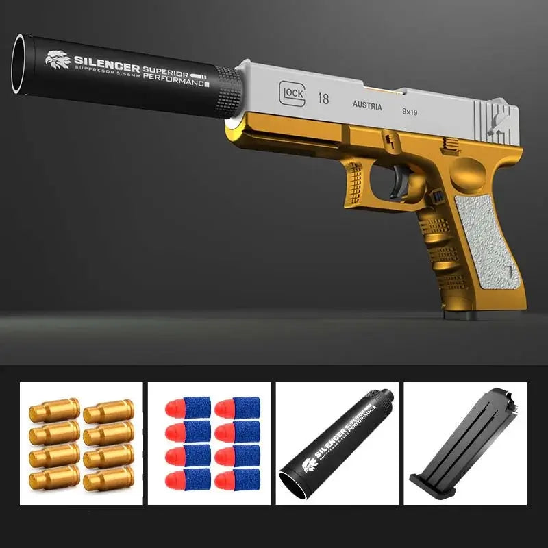 G18 Soft Bullet Shell Ejecting Blaster Toy Gun-P320GelBlaster-gold-P320GelBlaster