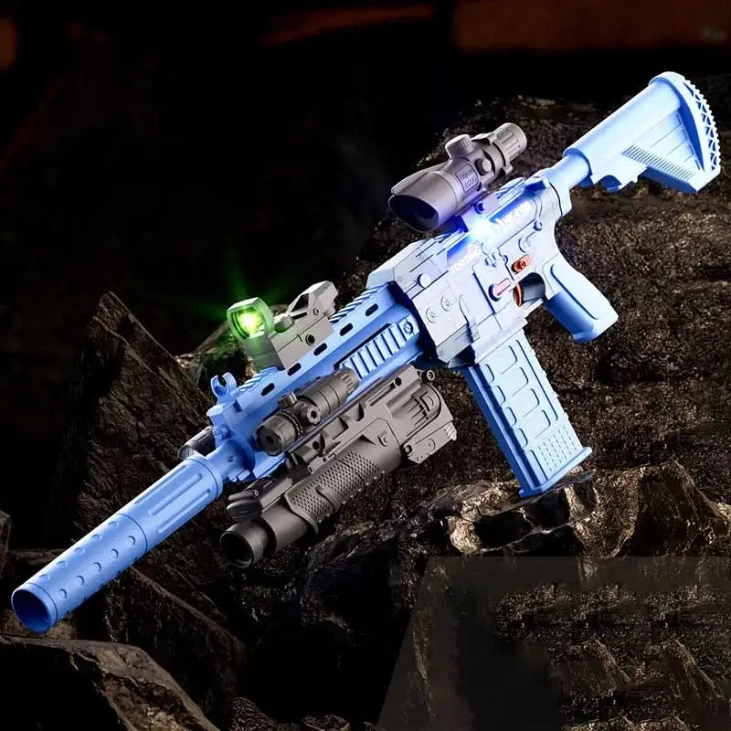 Full Automatic HK416 Foam Dart Blaster Rifle with Light-m416gelblaster-blue-m416gelblaster