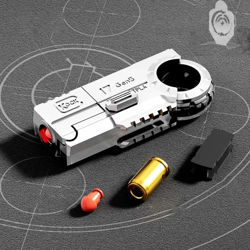 Kock 17 Gen5 Ring EDC Fidget Shell Ejecting Toy Gun-P320GelBlaster-silver-P320GelBlaster