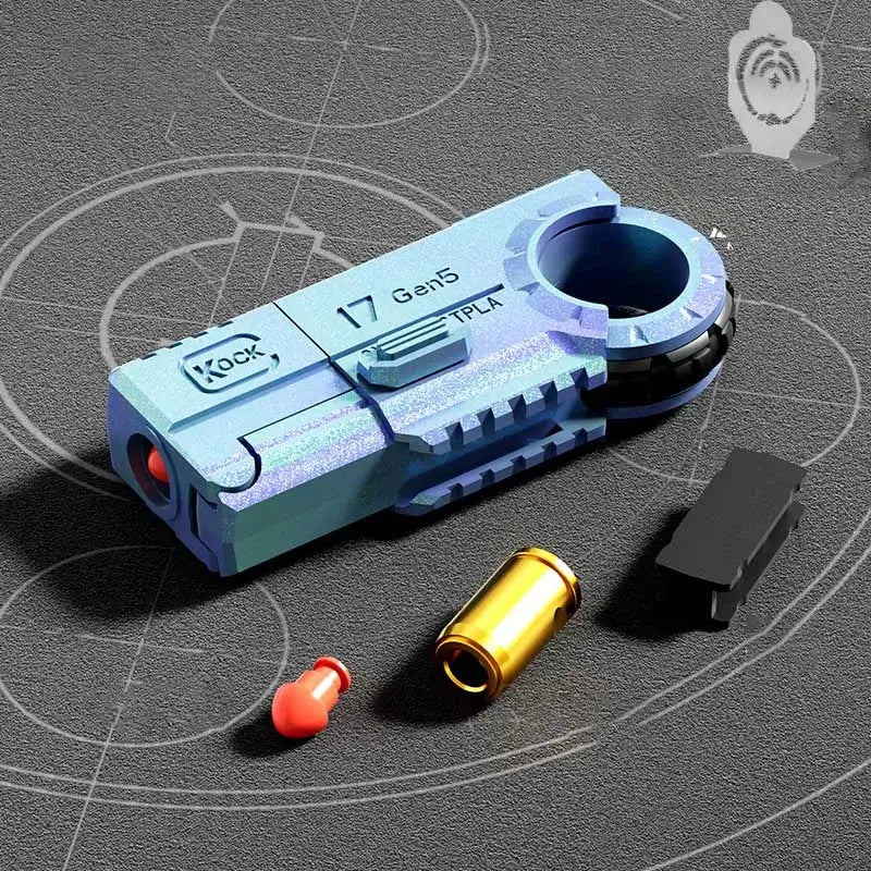 Kock 17 Gen5 Ring EDC Fidget Shell Ejecting Toy Gun-P320GelBlaster-blue-P320GelBlaster