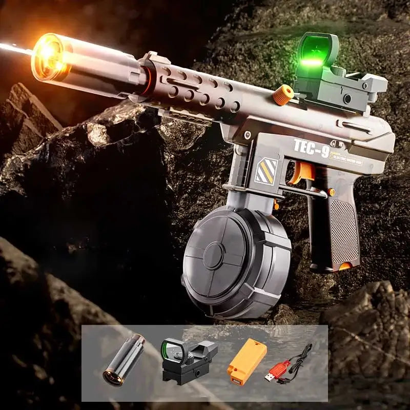 TEC9 Blowback LED Light Electric Water Squirt Toy Gun-P320GelBlaster-tan-P320GelBlaster