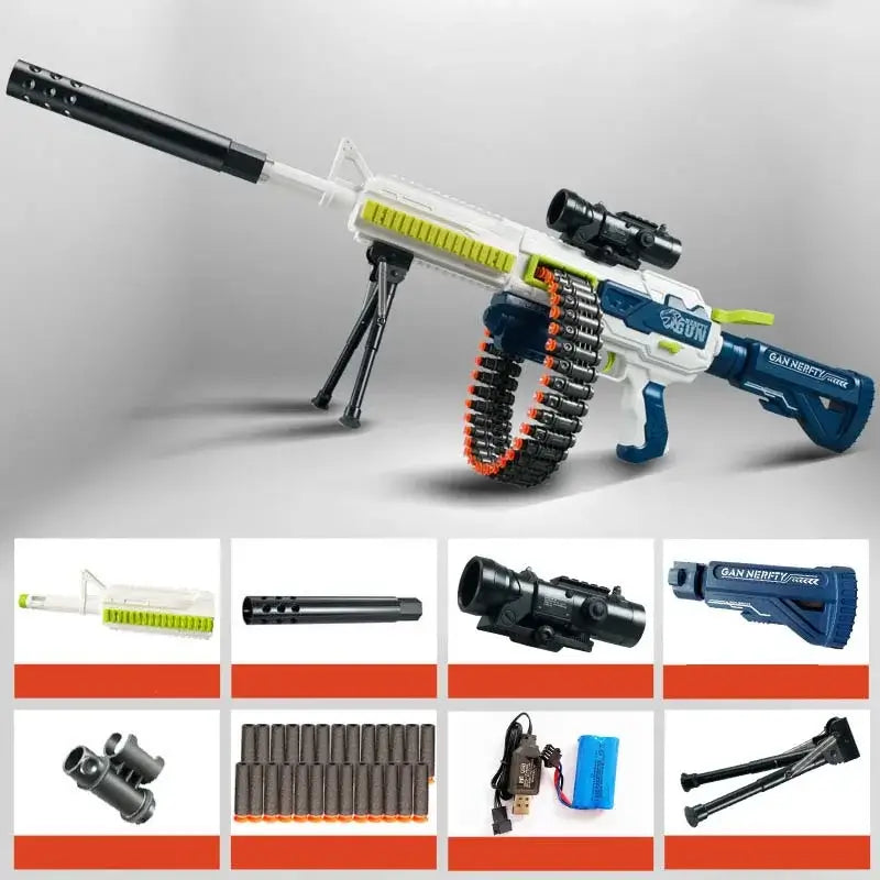 M4 + M249 Hybrid Electric Belt-Fed AEB Nerf Dart Blaster-m416gelblaster-white-m416gelblaster