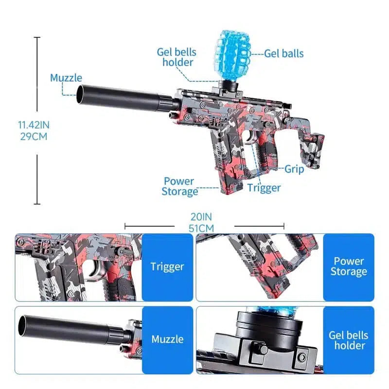 Vector Hopper Fed Electric Automatic Orbeez Gun-m416gelblaster-m416gelblaster
